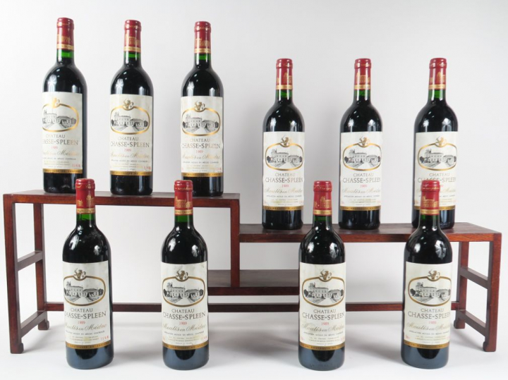 10 BOUTEILLES CHÂTEAU CHASSE SPLEEN MOULIS EN MEDOC - 1989