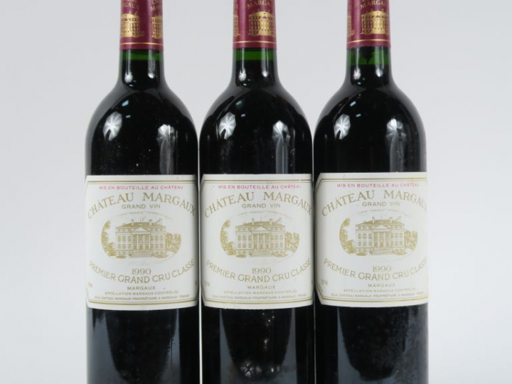 3 BOUTEILLES CHÂTEAU MARGAUX 1er GCC MARGAUX - 1990