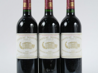 Vente aux enchères 3 BOUTEILLES CHÂTEAU MARGAUX 1er GCC MARGAUX - 1990