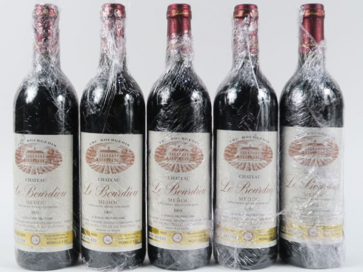 5 BOUTEILLES CHÂTEAU LE BOURDIEU CB MEDOC - 1995