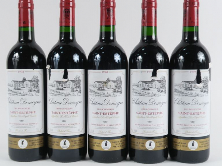 5 BOUTEILLES CHÂTEAU DOMEYNE CB ST ESTEPHE - 1998 - 3 ELA