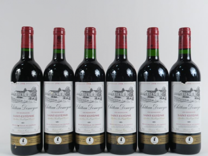 6 BOUTEILLES CHÂTEAU DOMEYNE CB ST ESTEPHE - 1998 