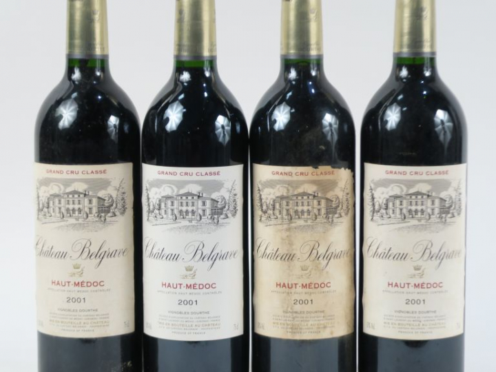 4 BOUTEILLES CHÂTEAU BELGRAVE GCC HAUT MEDOC - 2001