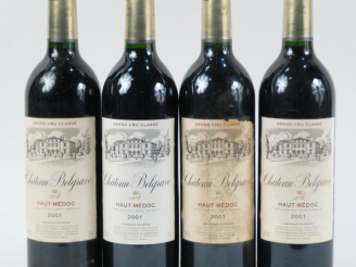 Vente aux enchères 4 BOUTEILLES CHÂTEAU BELGRAVE GCC HAUT MEDOC - 2001