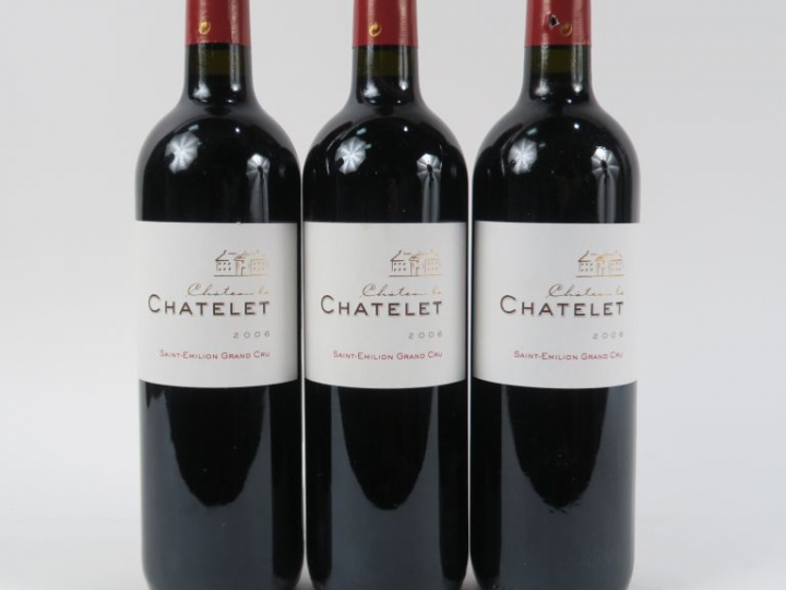 3 BOUTEILLES CHÂTEAU LE CHATELET GC ST EMILION  - 2006