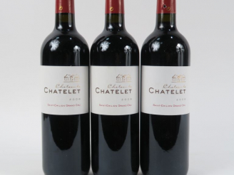 Vente aux enchères 3 BOUTEILLES CHÂTEAU LE CHATELET GC ST EMILION  - 2006