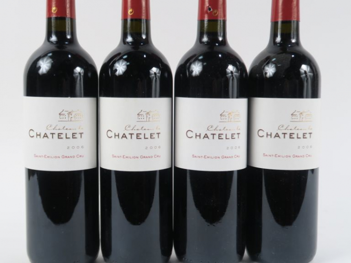 4 BOUTEILLES CHÂTEAU LE CHATELET GC ST EMILION  - 2006