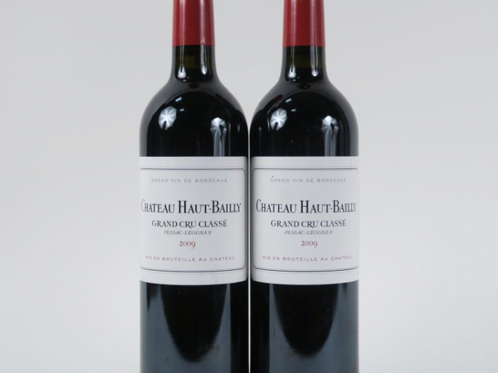 2 BOUTEILLES CHÂTEAU HAUT BAILLY GCC GRAVES - 2009