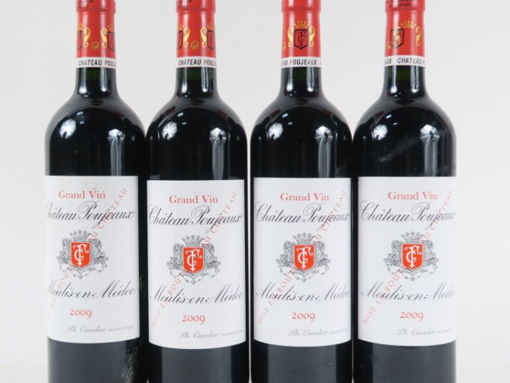 4 BOUTEILLES CHÂTEAU POUJEAUX MOULIS - 2009