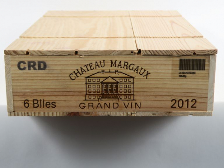 6 BOUTEILLES CHÂTEAU MARGAUX 1er GCC MARGAUX - 2012 - CBO