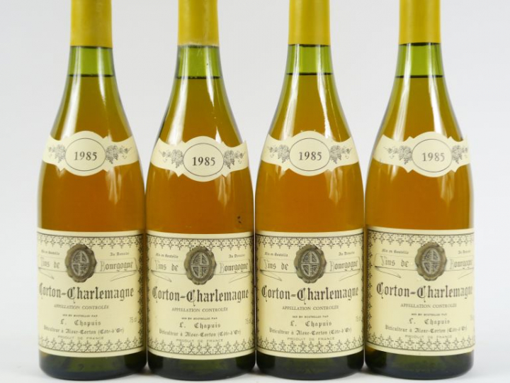 4 BOUTEILLES CORTON CHARLEMAGNE GC DOMAINE LOUIS CHAPUIS - 1985