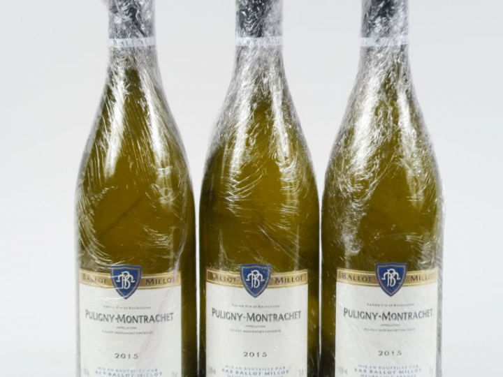 3 BOUTEILLES PULIGNY MONTRACHET BALLOT MILLOT - 2015