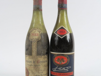 Vente aux enchères 2 BOUTEILLES LEON VIOLLAND 1953 : 1 HOSPICES DE BEAUJEU LEON VIOLLAND 
