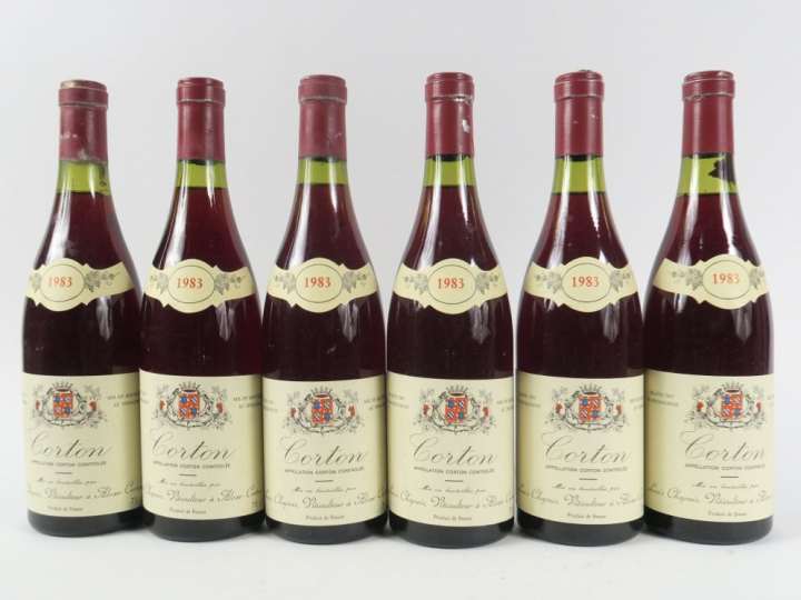 6 BOUTEILLES CORTON GC DOMAINE LOUIS CHAPUIS - 1983