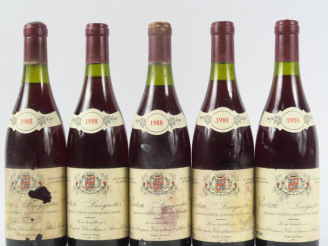 Vente aux enchères 5 BOUTEILLES CORTON LANGUETTES DOMAINE MAURICE CHAPUIS - 1988 - ELA/1 