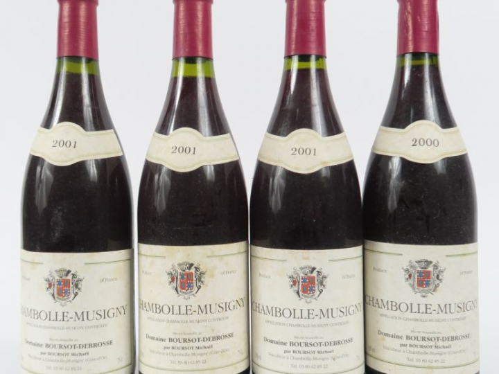 4 BOUTEILLES CHAMBOLLE MUSIGNY BOURSOT DEBROSSE - 1 de 2000/3 de 2001