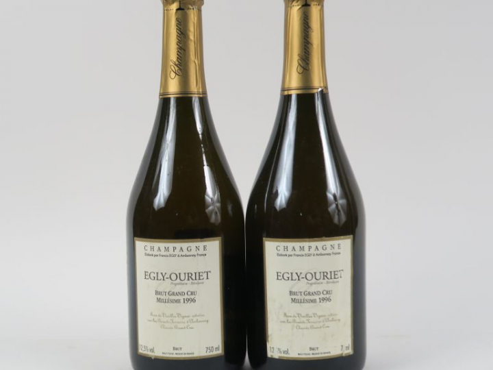 2 BOUTEILLES CHAMPAGNE EGLY OURIET BRUT GC - 1996 - DEGORGEMENT : JUIL