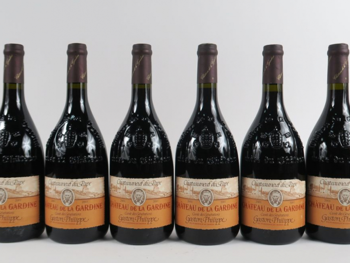 6 BOUTEILLES CHÂTEAUNEUF DU PAPE CHÂTEAU LA GARDINE 'CUVÉE GASTON PHIL