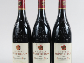 Vente aux enchères 3 BOUTEILLES CHÂTEAUNEUF DU PAPE CHÂTEAU MONT REDON - 2003