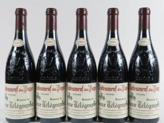 Vente aux enchères 5 BOUTEILLES CHÂTEAUNEUF DU PAPE DOMAINE DU VIEUX TELEGRAPHE 'LA CRAU'
