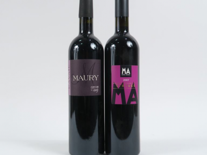 2 BOUTEILLES MAURY : 1 MAS AMIEL VINTAGE 2007 - 1 MAS LAVAIL EXPRESSIO