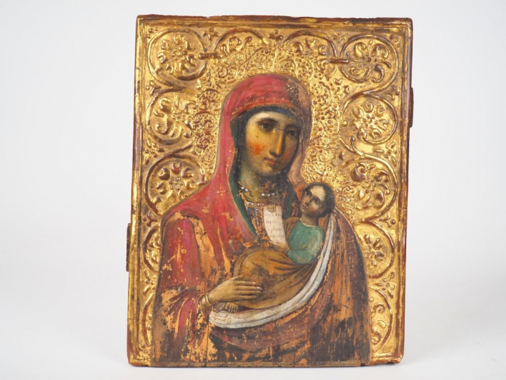 Icône de la Vierge "Apaise mes chagrins". Fin du XIXe siècle. Peinture