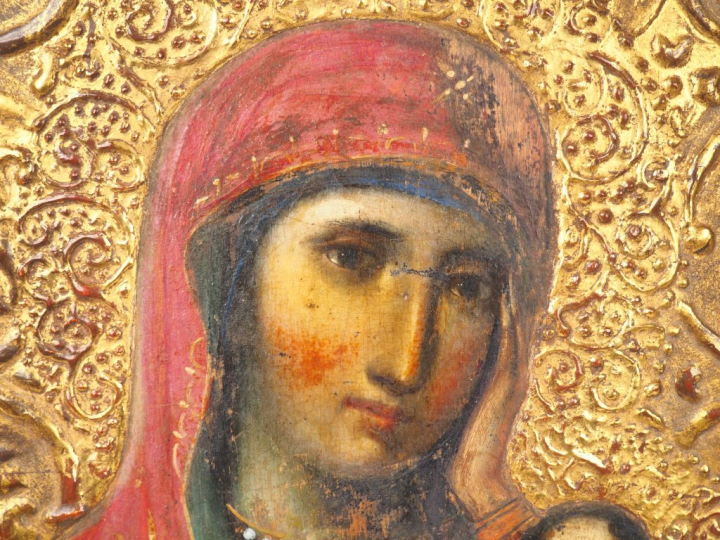 Icône de la Vierge "Apaise mes chagrins". Fin du XIXe siècle. Peinture