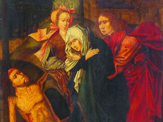 Ecole flamande vers 1500, atelier d'Albert BOUTS "Lamentation sur le c