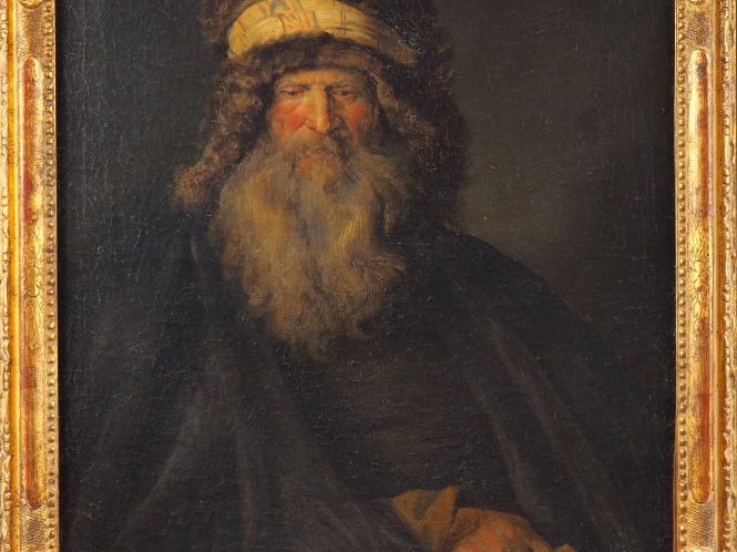 Ecole du Nord XVIIIème. "Portrait d'homme à la barbe grise". Huile sur