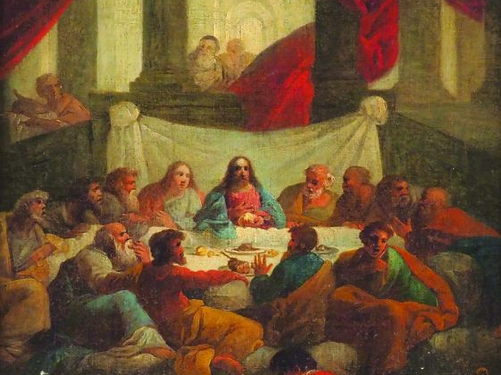 GAMELIN. "La dernière Cène". Huile sur toile. Modèle pour le grand tab