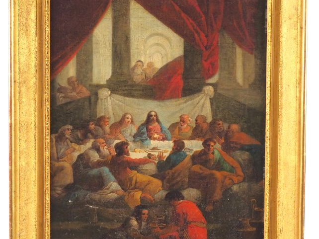 GAMELIN. "La dernière Cène". Huile sur toile. Modèle pour le grand tab