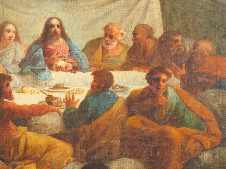 GAMELIN. "La dernière Cène". Huile sur toile. Modèle pour le grand tab