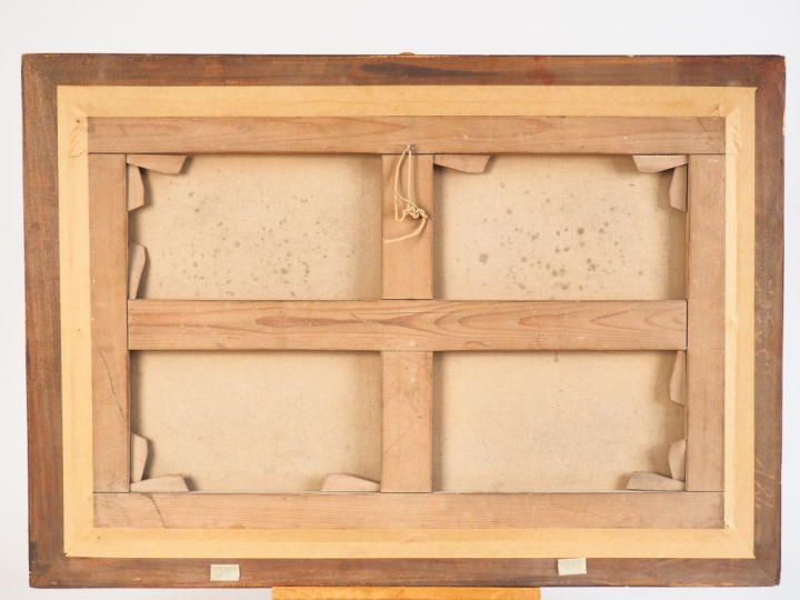 Ecole italienne XVIIIème. "Personnages dans les ruines de la Rome anti