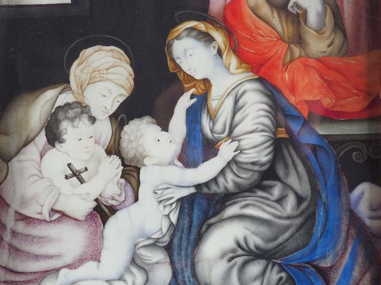 Ecole française dans le goût du XVIIème "La Sainte famille". Peinture 