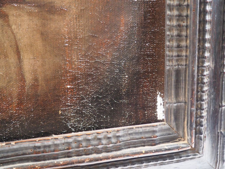 Ecole française XVIIIème. "Vierge à l'enfant". Huile sur toile dans so