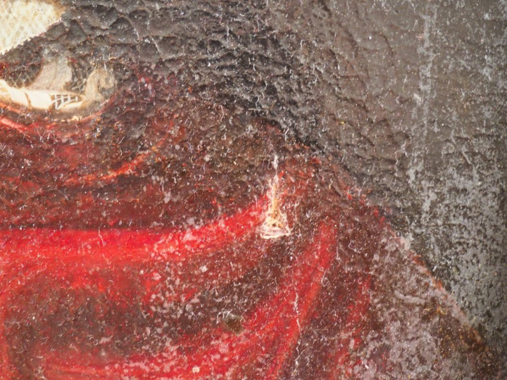 Ecole française XVIIIème. "Portrait d'homme en médaillon". Huile sur t