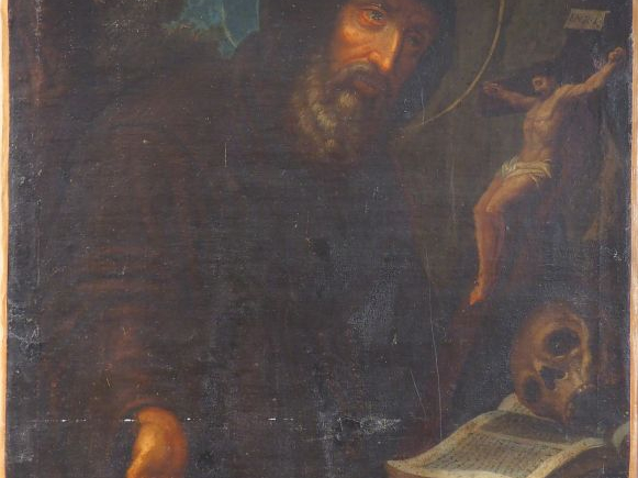 Ecole française XVIIIème. "Saint Jérôme". Huile sur toile. Dim. 82 x 6