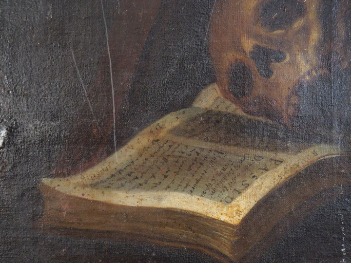 Ecole française XVIIIème. "Saint Jérôme". Huile sur toile. Dim. 82 x 6