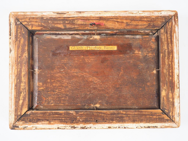 Henriette GUDIN. "marine". Huile sur panneau, signée en bas à droite. 