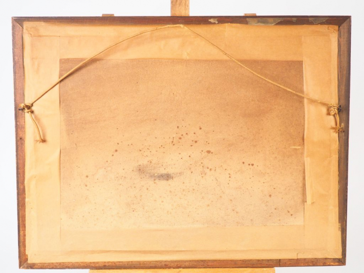 Johan-Barthold JONGKIND. "Patineurs en Hollande". Aquarelle, signée en