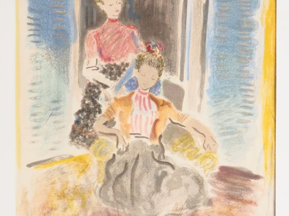 TERECHKOVITCH. "Jeunes femmes. Lithographie signée et datée 54 en bas 