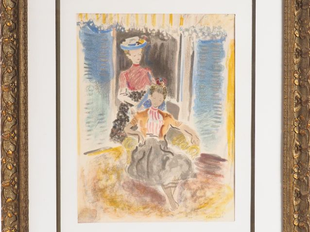 TERECHKOVITCH. "Jeunes femmes. Lithographie signée et datée 54 en bas 