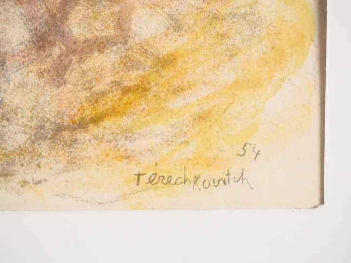 TERECHKOVITCH. "Jeunes femmes. Lithographie signée et datée 54 en bas 