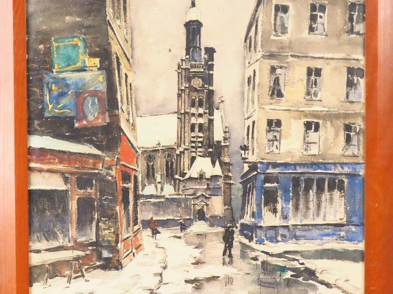 FRANK WILL. "Vue de Paris".  Aquarelle, signée en bas à gauche, située