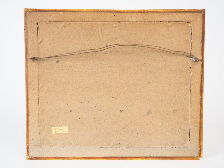 Ecole bretonne Xxème. "Le marché". Pastel signé en bas à droite. Dim. 