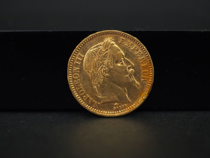 	Une pièce de 20 francs or, 1861-A. FRAIS ACHETEURS 5% TTC.