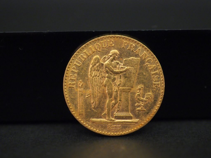 	Une pièce de 20 francs or, 1889-A. FRAIS ACHETEURS 5% TTC.