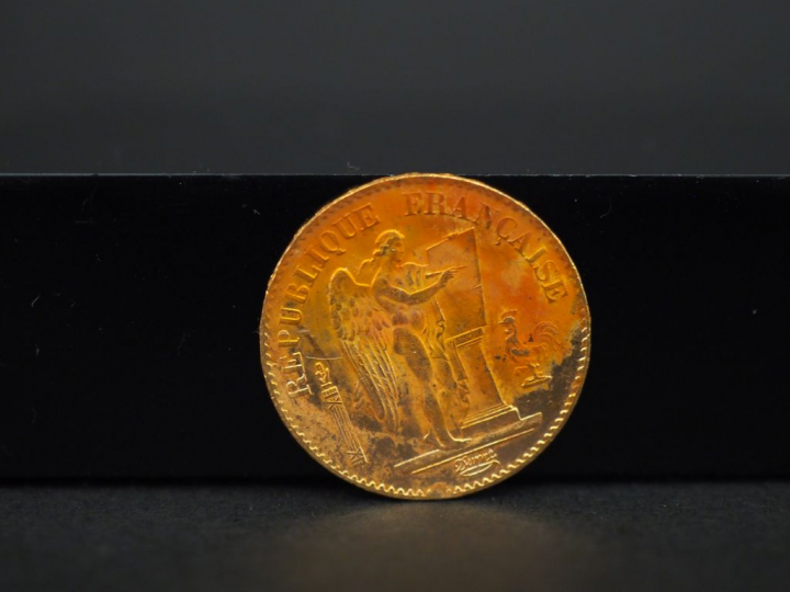 Une pièce de 20 francs or, 1893-A.  FRAIS ACHETEURS 5% TTC.