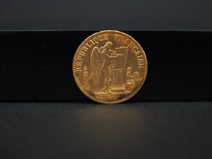 	Une pièce de 20 francs or, 1894-A.  FRAIS ACHETEURS 5% TTC.