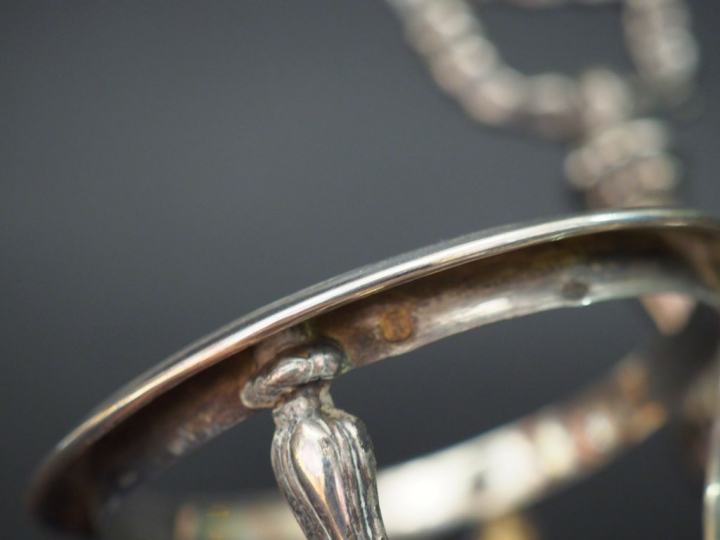 Saleron double Napoléon III de style Louis XV en argent, poinçon Miner